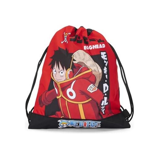 Franco Cosimo Panini one piece - sacca coulisse ufficiale one piece, compatta e versatile, ideale per palestra, scuola, viaggi, portamerenda, idea regalo bambini e ragazzi, 35x42x2 cm