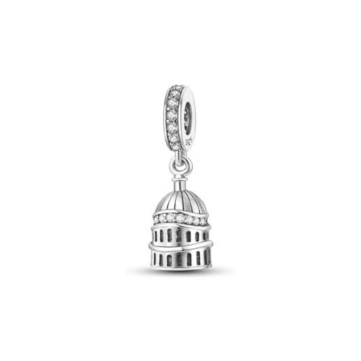 Unique charm pendente cupola in argento 925 per pandora