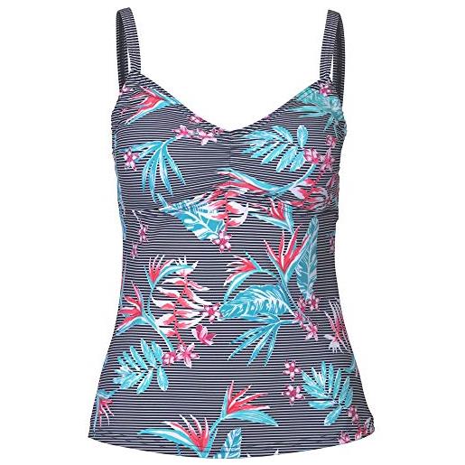 FIREFLY mea ii top tankini, dona donna, flower/stripes, xs