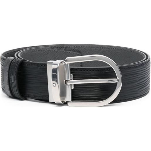 Montblanc cintura con fibbia horseshoe - nero