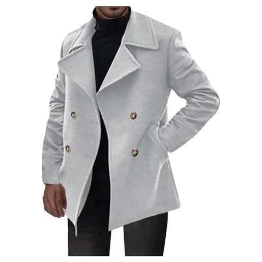 Generico cappotto lana uomo invernale corto trench elegante cappotti da lavoro slim fit business trenchcoat soft touch calda coat cappotto lungo doppiopetto trench giacca sottile parka offerta