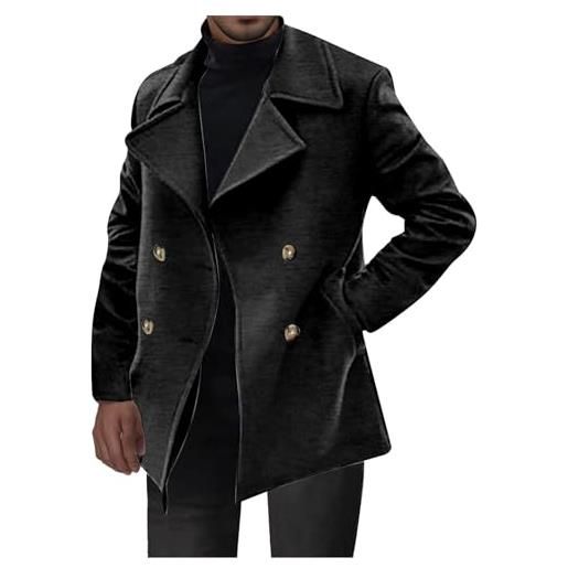 Generico cappotto lana uomo invernale corto trench elegante cappotti da lavoro slim fit business trenchcoat soft touch calda coat cappotto lungo doppiopetto trench giacca sottile parka offerta