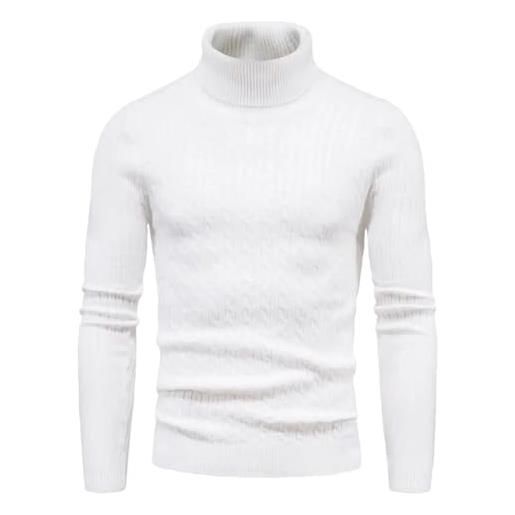 Generic maglione dolcevita sottile autunno inverno da uomo maglione caldo tinta unita slim fit maglione lavorato a maglia da uomo