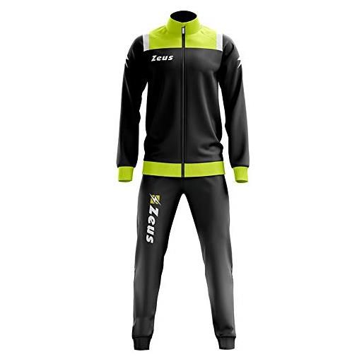 Zeus tuta vesuvio relax tempo libero calcio calcetto passeggio rappresentanza (m, nero-giallo fluo)