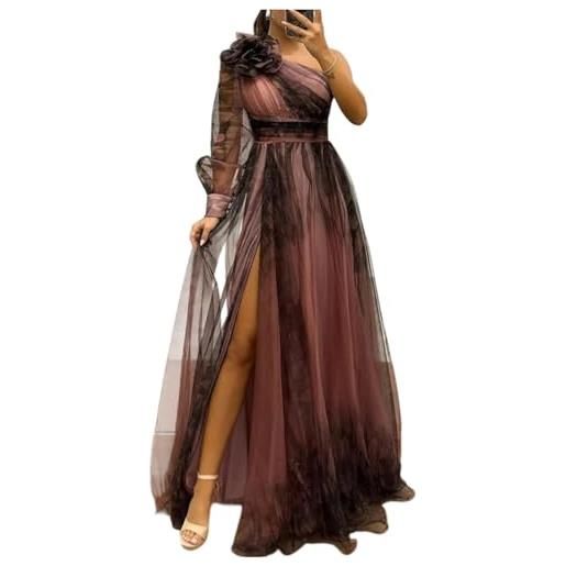 Generico abiti da cerimonia donna lunghi eleganti vestito donna elegante maniche lunghe fluido vestito autunno abiti sexy midi sposa casual taglie forti con corsetto ropa 2#blu l