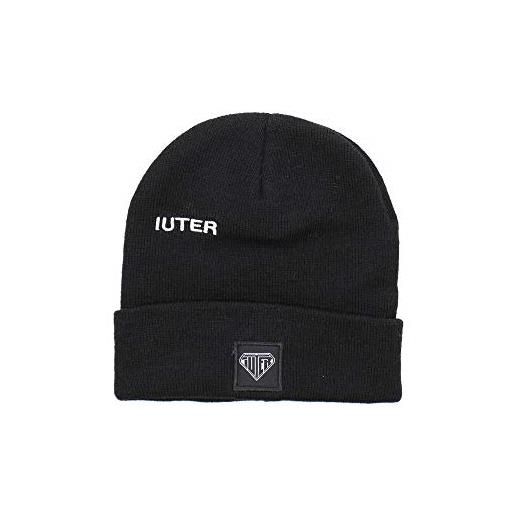 Iuter cuffia berretto logo fold beanie black