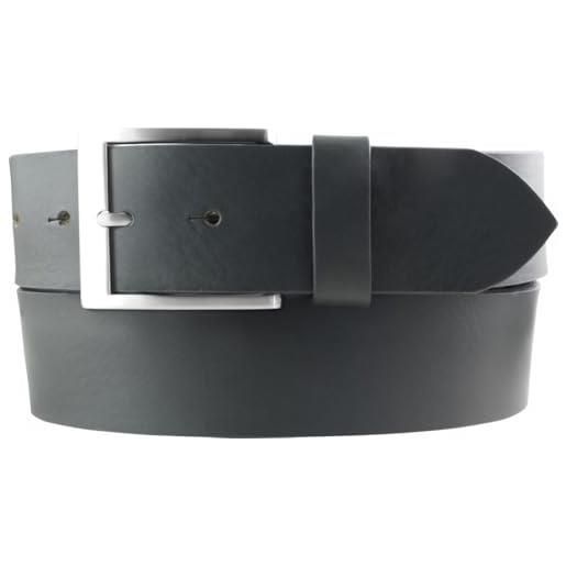BELTINGER cintura jeans in pelle bovina 4,5 cm | cintura in pelle da uomo 45 mm | ampia cintura da uomo in vera pelle, grigio scuro, argento, 80 cm (gesamtlänge 95 cm)