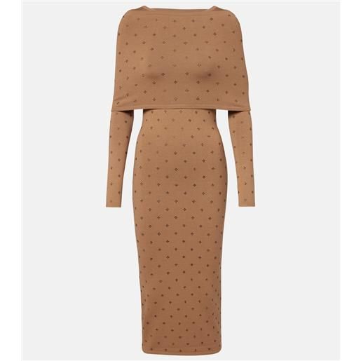 Max Mara abito midi adatti in misto lana con decorazioni