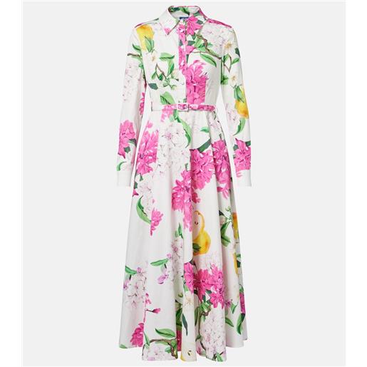 Leo Lin abito midi zara in cotone con stampa e cintura