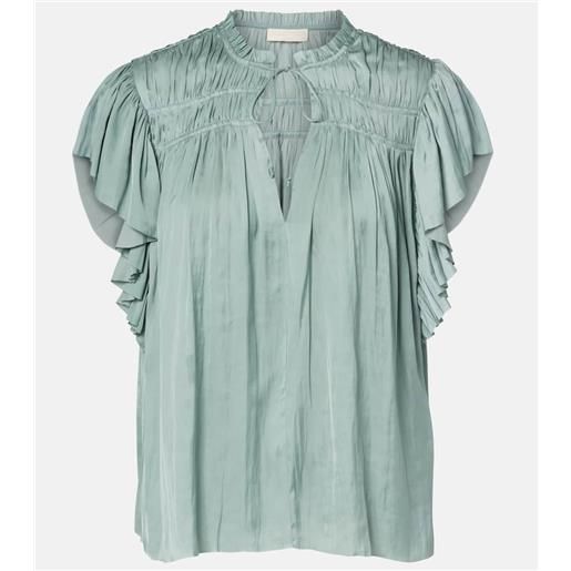 Ulla Johnson top agosta in raso plissã©