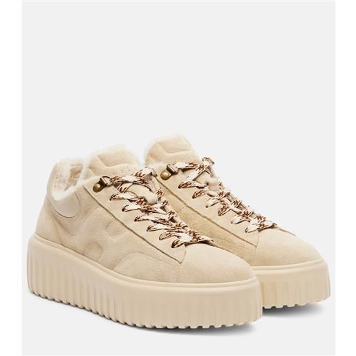 Hogan sneakers con plateau h-stripes in suede
