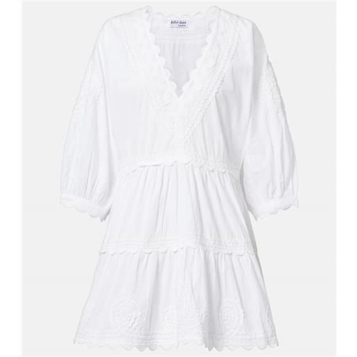 Juliet Dunn miniabito in popeline di cotone con ricamo