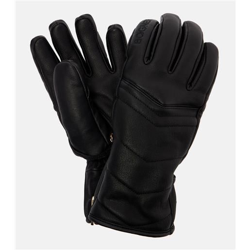 Bogner guanti da sci dana in pelle trapuntata