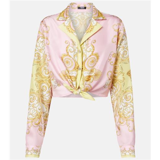 Versace camicia barocco in twill di seta