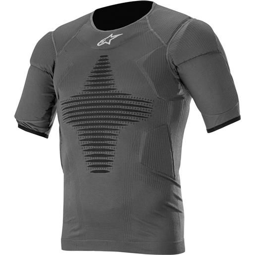 Alpinestars roost base antracite-nero maglia termica a manica corta con protezioni/xl, l/xl