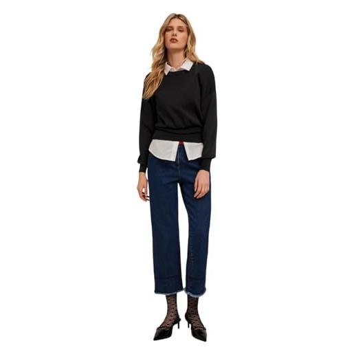 Motivi: maglia a kimono in viscosa nero. S stagione primavera estate 2025. 