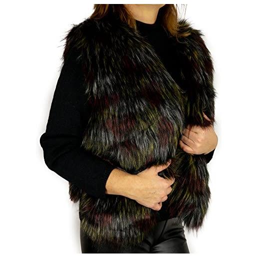 Emila smanicato di pelliccia ecologica gilet da donna invernale elegante giacca senza maniche con tasche ragazza di peluche sintetico eco giubbotto gilettato colorato caldo moda inverno 2025 2026 fantasia 1