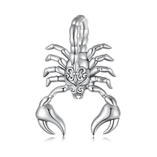 Teleye ciondolo scorpione ciondolo in argento sterling 925 adatto per collana bracciale pandora, scc2509