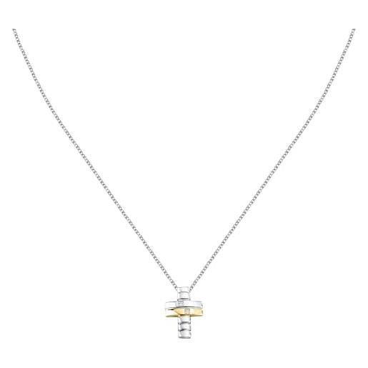 Morellato collana uomo in argento 925% riciclato, croce, collezione diamonds, idee regalo uomo