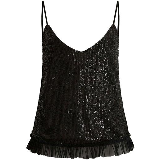 James Lakeland top smanicato con paillettes