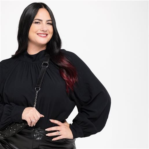 Lucrezia sciortino blusa in twill 100% viscosa con collo alto