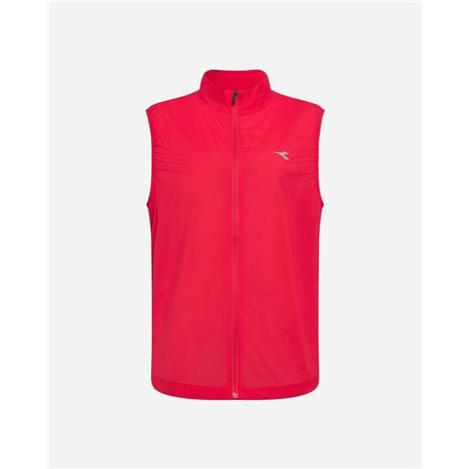 Diadora packable vest m - giacca running - uomo - rosso