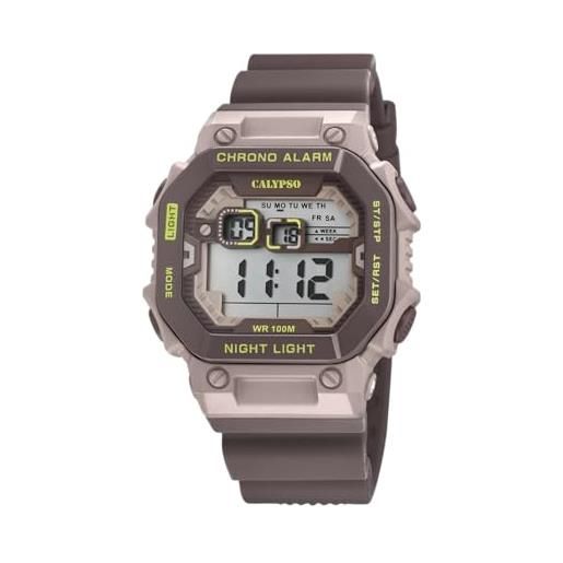 Calypso Orologio Digitale Uomo K5812/4 – Gomma Verde Con Cronografo E Doppio Fuso Orario