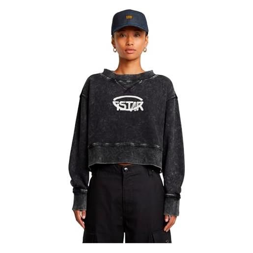 G-STAR overdyed cropped logo loose r sweatshirt 2xs