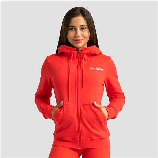 GymBeam felpa con cappuccio e zip da donna limitless hot red