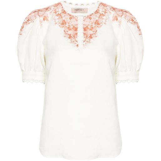 TWINSET blusa a fiori - toni neutri