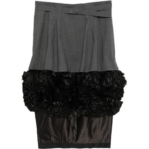 Toga minigonna con ruches - grigio
