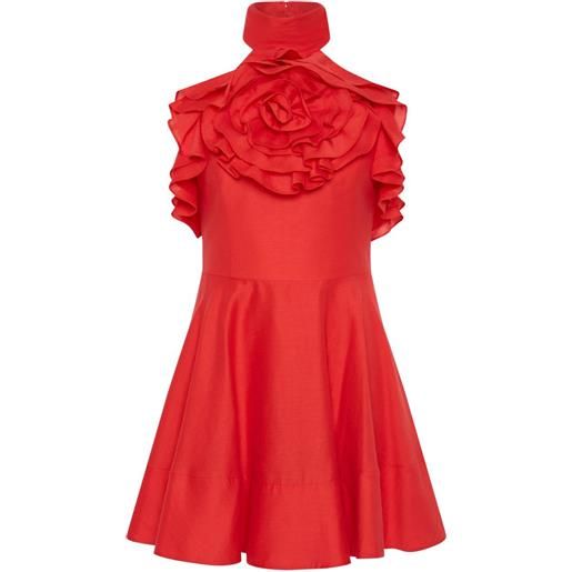 Rebecca Vallance abito corto con ruches - rosso