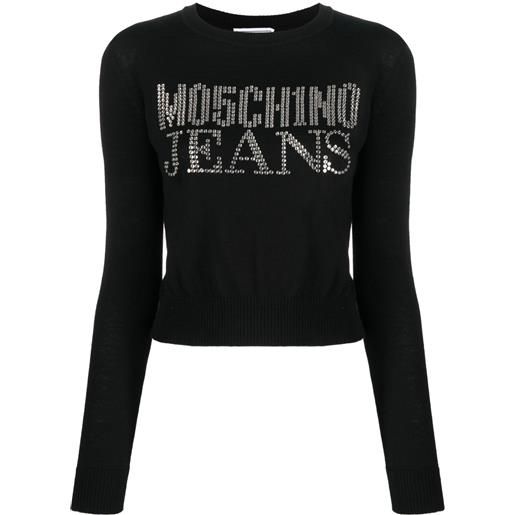MOSCHINO JEANS maglione con strass - nero