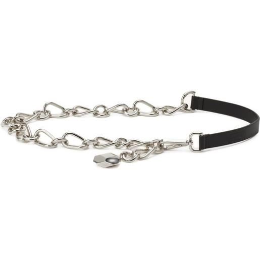 Lanvin cintura a catena in pelle - argento