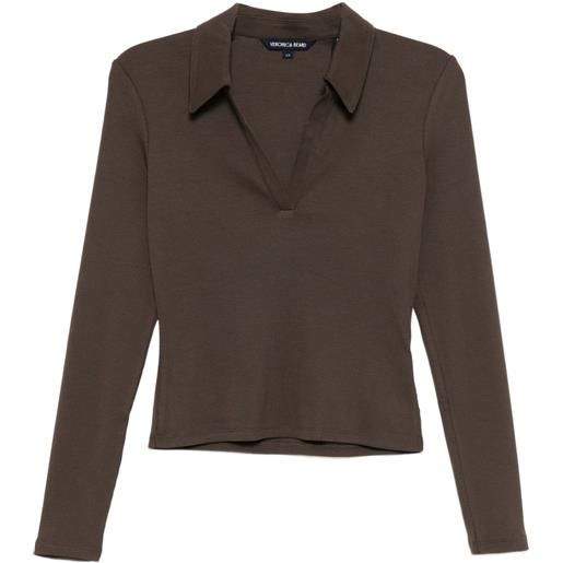 Veronica Beard polo kearney a maniche lunghe - marrone