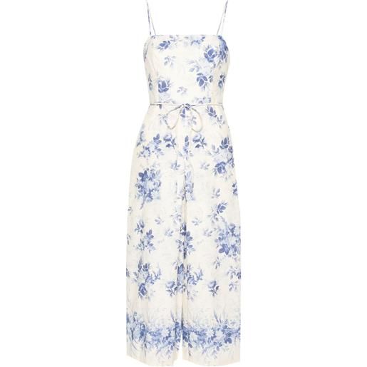 TWINSET tuta intera a fiori - toni neutri