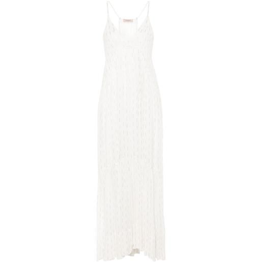 TWINSET abito con paillettes - bianco