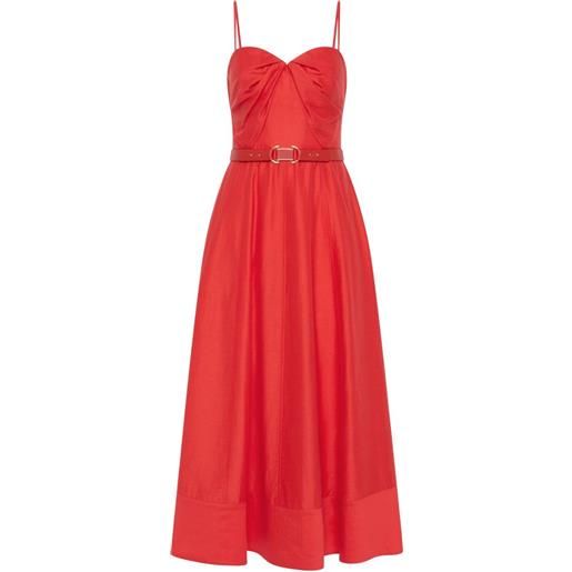 Rebecca Vallance abito midi con cintura - rosso