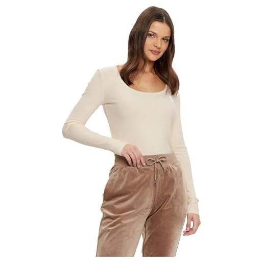 Guess t-shirt a maniche lunghe jeans v4bp07 g6k5 ocean salt, bianco, s