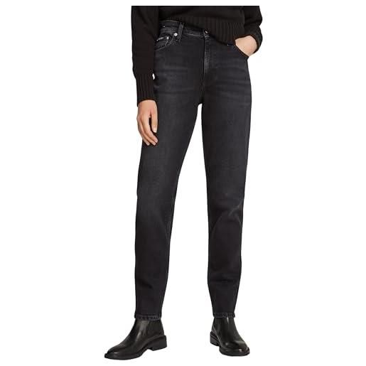 Calvin Klein donna jeans mom jean tapered fit, nero (denim black), 29w/30l