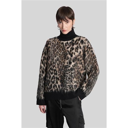 Ganni maglia in lana animalier