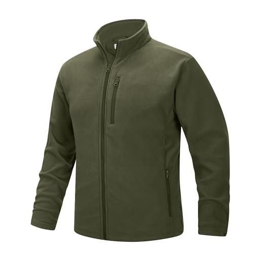 33,000ft giacca in pile da uomo con colletto alto, calda, da uomo, leggera, per le mezze stagioni, per escursioni, corsa, tempo libero, blu scuro, 3xl