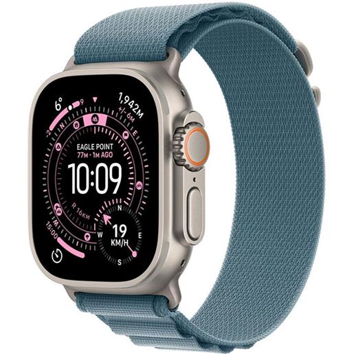 Apple watch ultra 3 gps + cellular 49mm natural titanium case with light blue alpine loop - large
