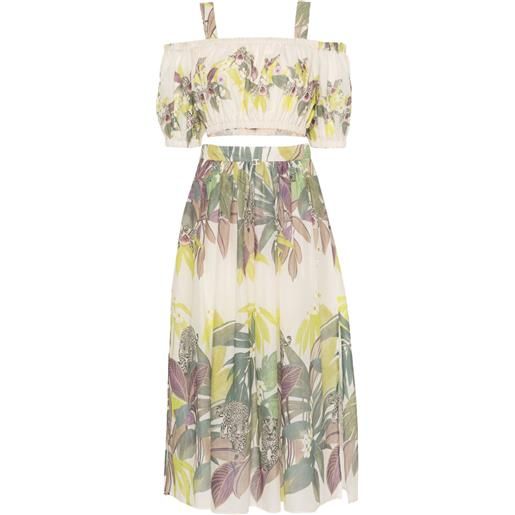 TWINSET set gonna con stampa jungle - toni neutri