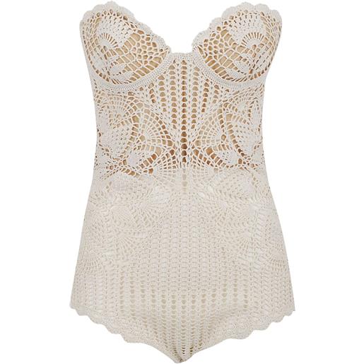 Magda Butrym body con orlo a smerlo - toni neutri