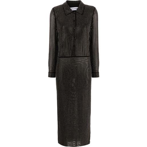 Self-Portrait chemisier midi con strass - nero