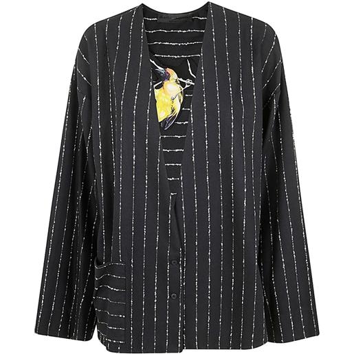 Maria Calderara giacca a righe - nero