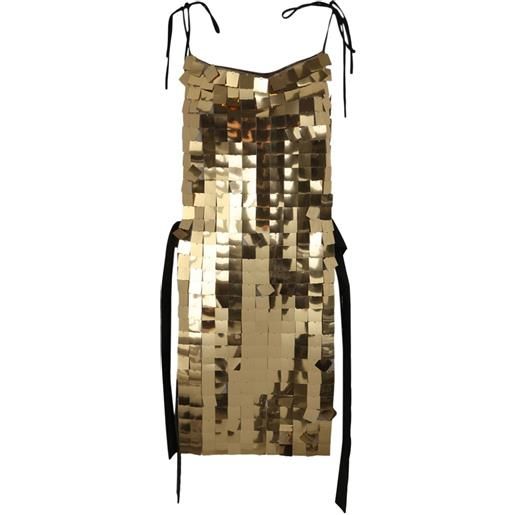 Maria Calderara abito corto in taffetà - oro