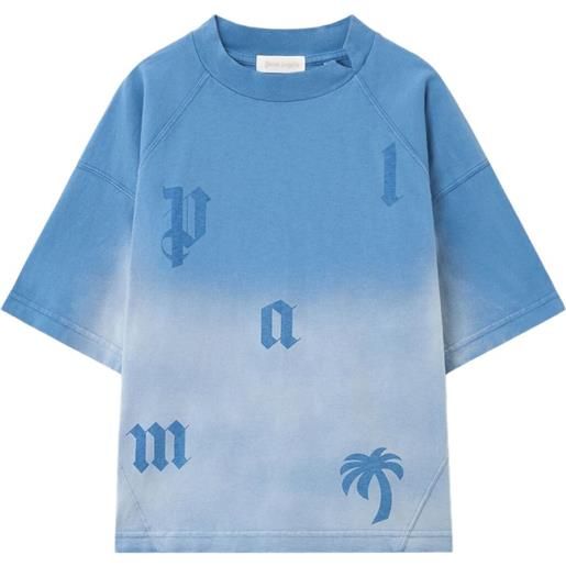 Palm Angels Kids t-shirt con effetto sfumato - blu