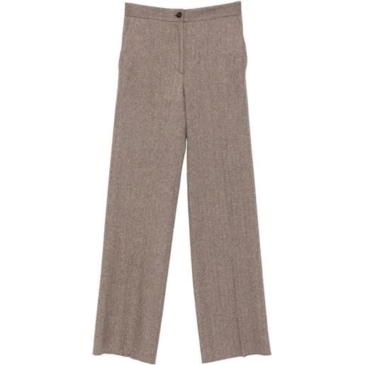 Antonelli pantaloni torcetti con motivo a spina di pesce - marrone